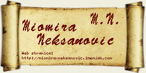 Miomira Nekšanović vizit kartica